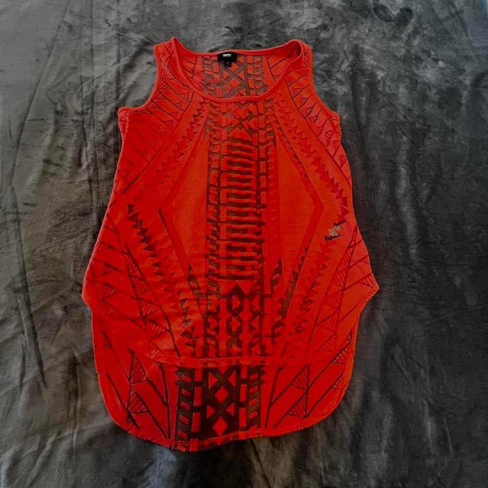 Mossimo Burnout Tribal‎ Mesh Tank Top Size XS/P